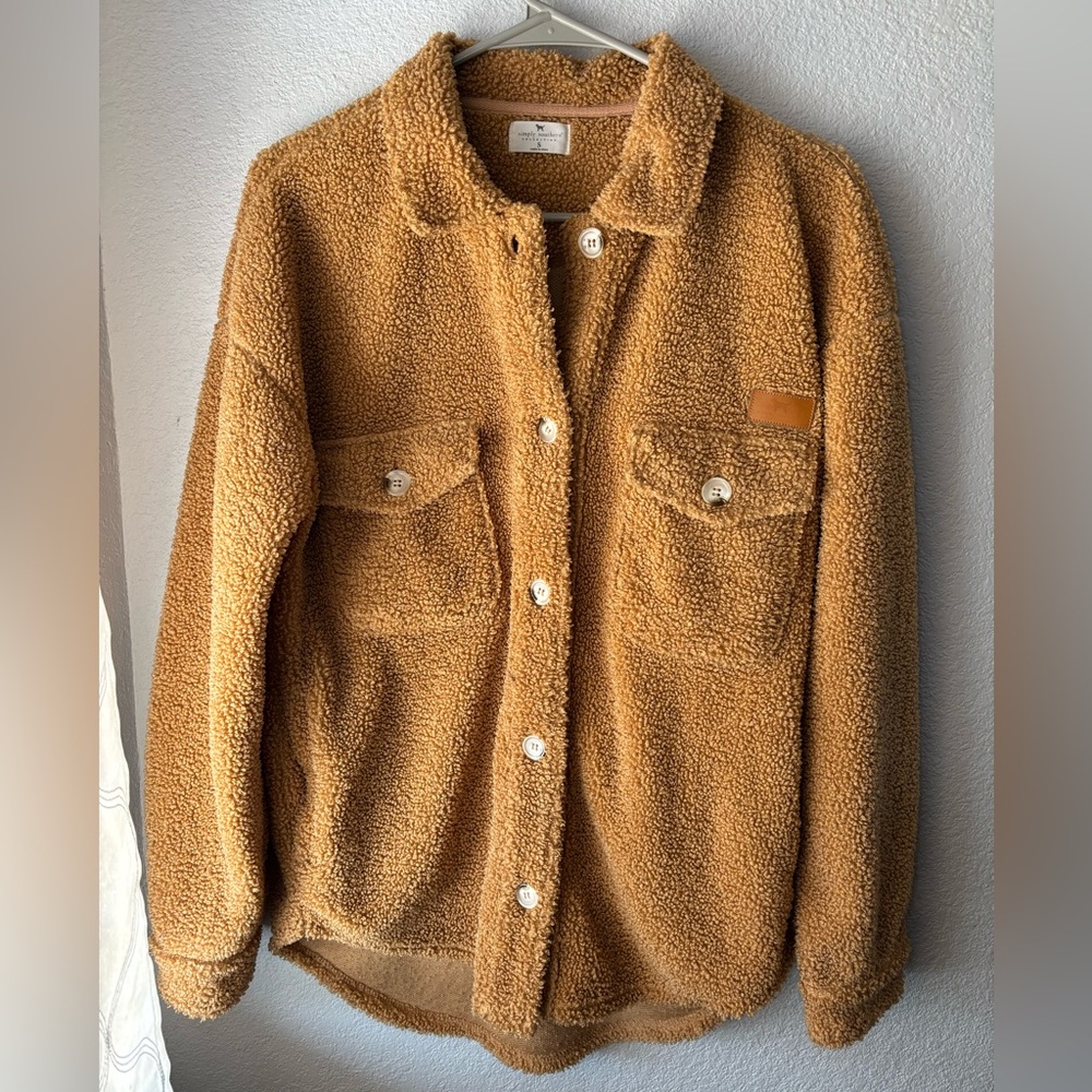 Simply Southern Camel Sherpa Jacket